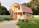 Каркасный дом «Твердята» 6х8 с террасой и мансардой